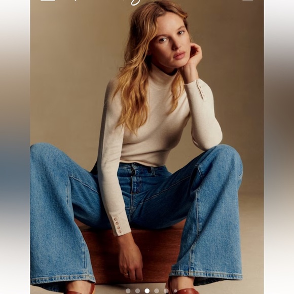 SEZANE Felix Jumper mottled cream size XL - Picture 3 of 13